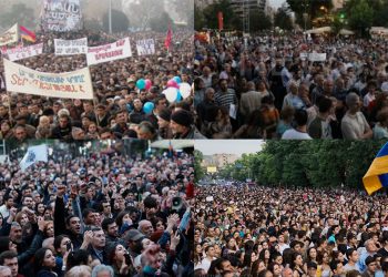 How were protest waves suppressed in Armenia in different periods? 